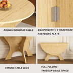 43 in Folding Dining Table for Small Spaces, MDF Table with Wild Oak Veneer, Space Saving Foldable Kitchen Table for Indoor and Outdoor Use - Eloy Royal