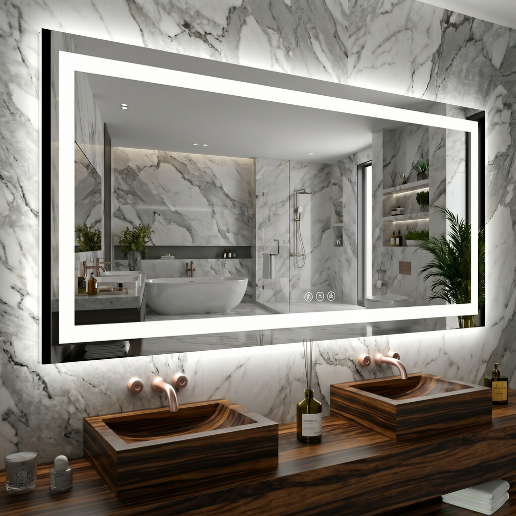 60x36 Inch Frameless LED Bathroom Mirror, Smart Mirror