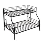 Modern Twin Over Full Metal Bunk Bed with Large Under Bed Storage in Black
