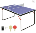4ft Compact Foldable Table Tennis Table Set with Net, 2 Paddles & 3 Balls for Indoor Outdoor, Small Spaces And Apartments, Thickened Aluminum Frame