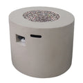 Light Grey Magnesium Oxide 31' Round Fire Pit with 40,000 BTU for Patio Use
