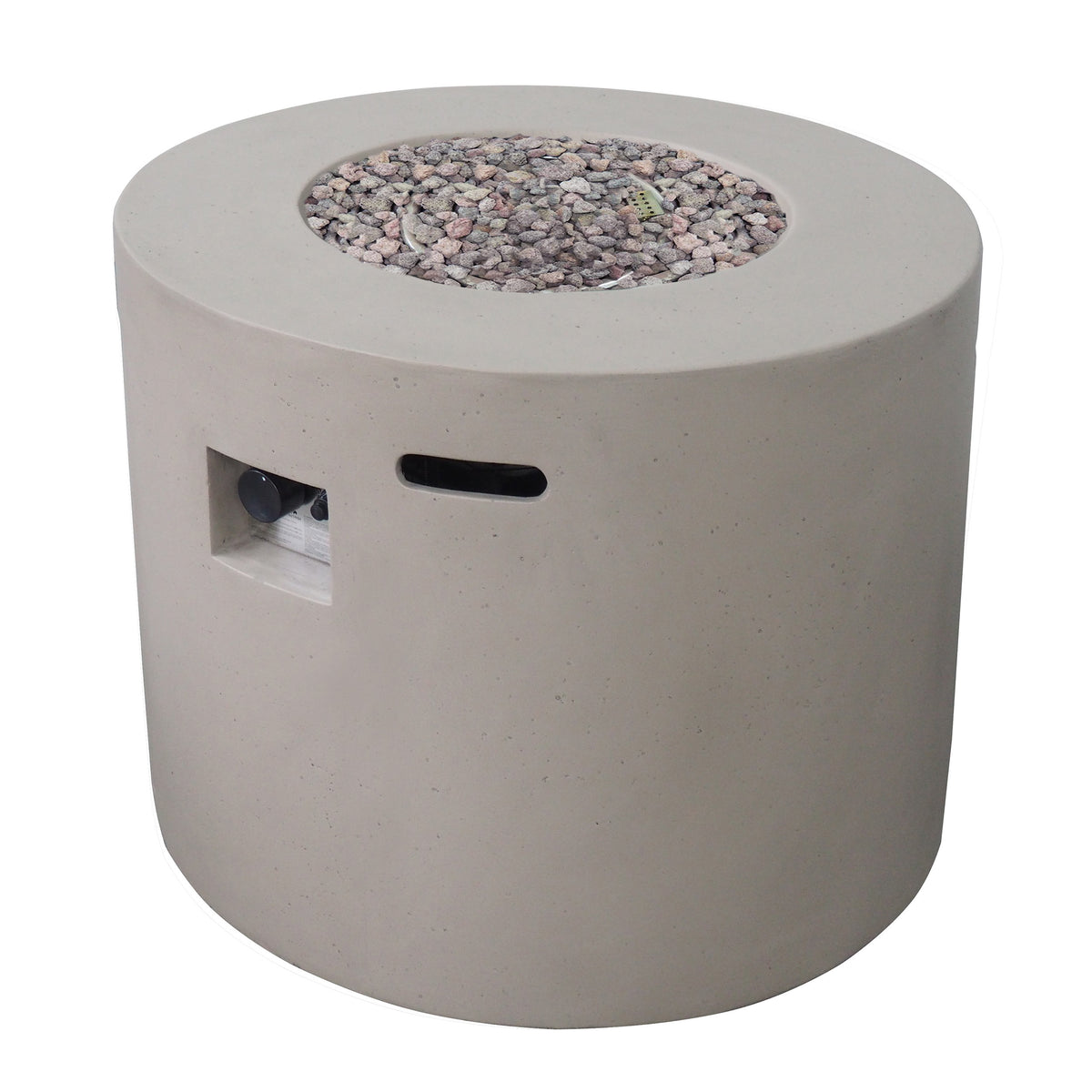 Light Grey Magnesium Oxide 31' Round Fire Pit with 40,000 BTU for Patio Use