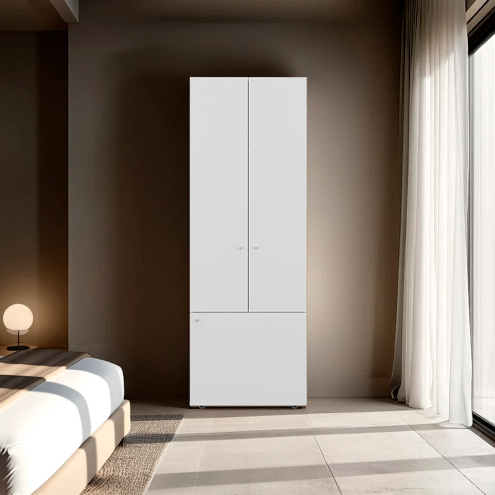 Armoire 66.9' H, 3 Doors, 3 Shelves, White - Bedroom