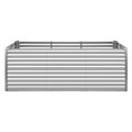 Galvanized Raised Garden Bed, 8 x 4 x 3 ft, Rectangular Metal Planter Box Kit Outdoor, Bottomless Elevated Planting Box with Gloves, Rustproof Alu-Zinc, for Growing Flowers Vegetables, Silver