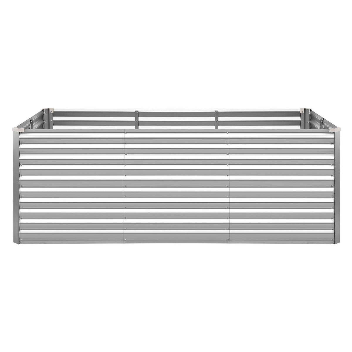 Galvanized Raised Garden Bed, 8 x 4 x 3 ft, Rectangular Metal Planter Box Kit Outdoor, Bottomless Elevated Planting Box with Gloves, Rustproof Alu-Zinc, for Growing Flowers Vegetables, Silver