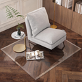 Tempered Glass 50x 44 inch Beveled Edge Glass Chair Mat with Polished Edge Clear Office Chair Mat, Glides Smoothly, Suitable for Carpet or Hardwood Floors