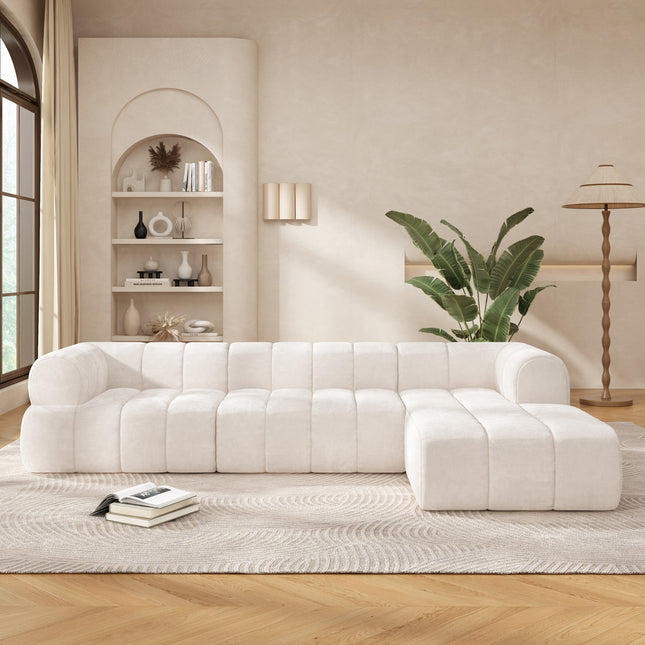 122 in Modern L-Shaped Sectional Sofa with High-Density Fully Compressed Sponge and