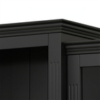 78.75''H 4-Tier Display Shelf, with 5-Colors Dimmable Ceiling Light, Freestanding Farmhouse Bookcases with Storage & Doors, Bookshelf with Adjustable Glass Shelves for Home & Office - Black - Eloy Royal