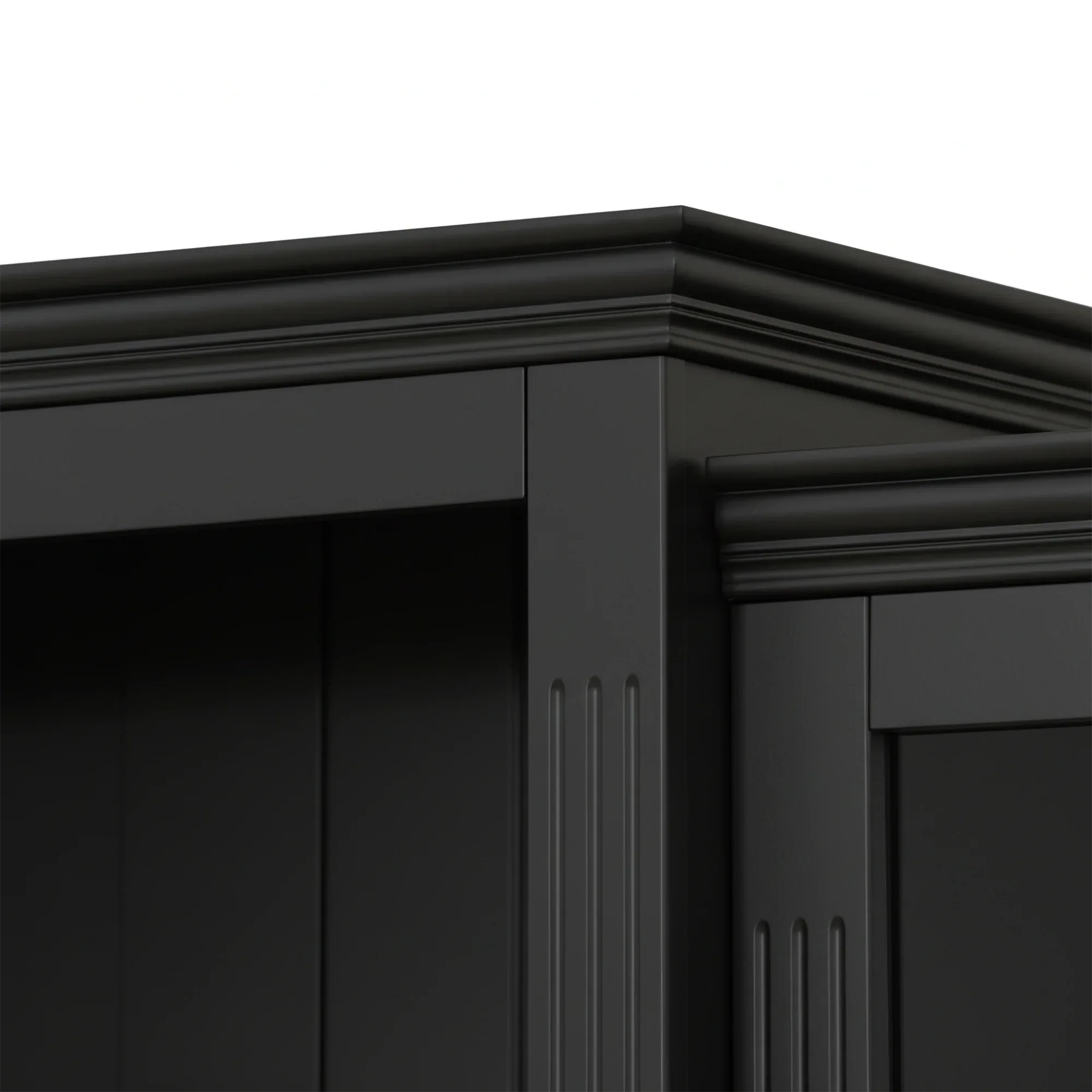 78.75'' Tall 3-Pieces Bookcase, Display Cabinet with 5 Colors Adjustable LED Ceiling Light, Retro style Bookshelves with tempered glass shelves for Living Room, Office, Studio or Workspace, Black - Eloy Royal