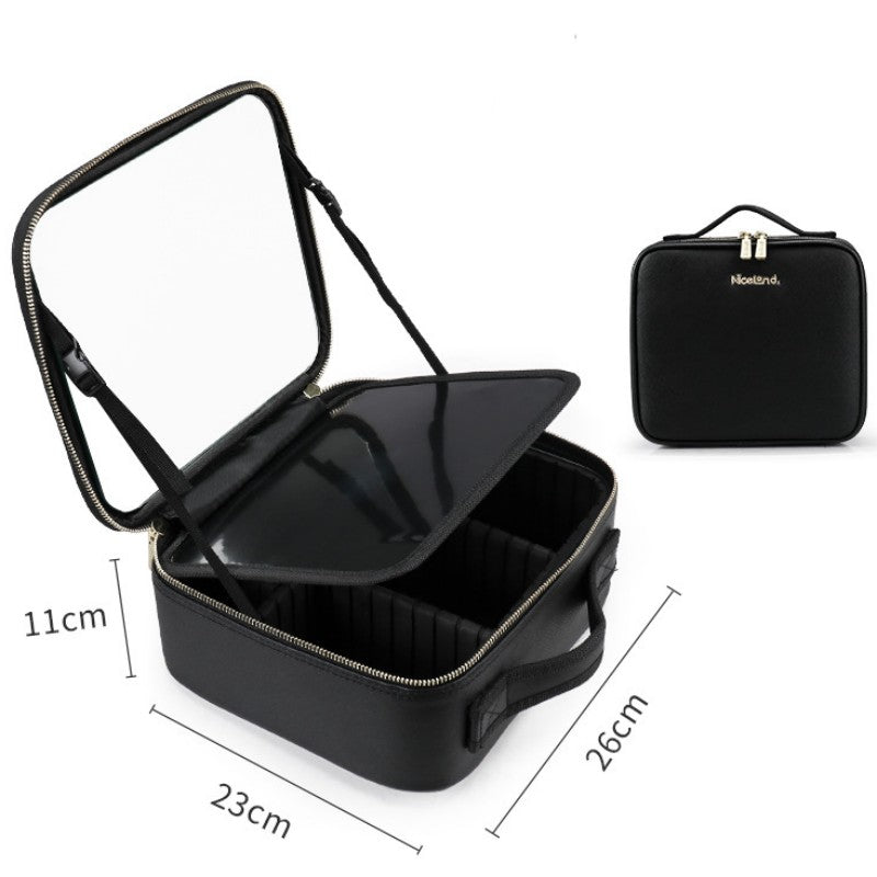 Smart LED Cosmetic Case With Mirror Cosmetic Bag Large Capacity Fashion Portable Storage Bag Travel Makeup Bags - Eloy Royal