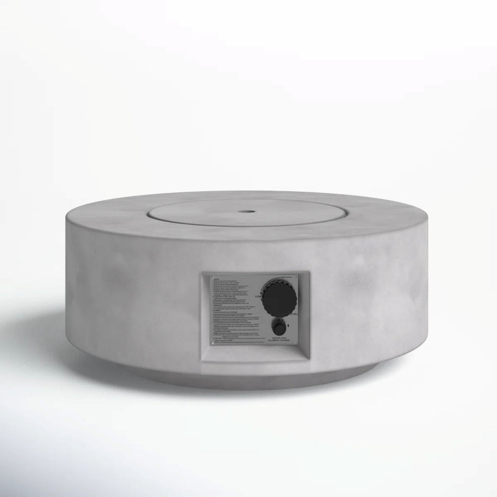 Modern Gray 11' H x 30' W Fiber Reinforced Concrete Propane Gas Fire Pit Table