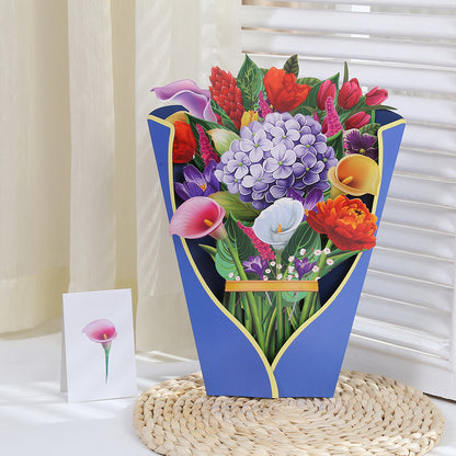 Flowers Holiday Gift Large Bouquet Greeting Card Decoration Greeting - Eloy Royal