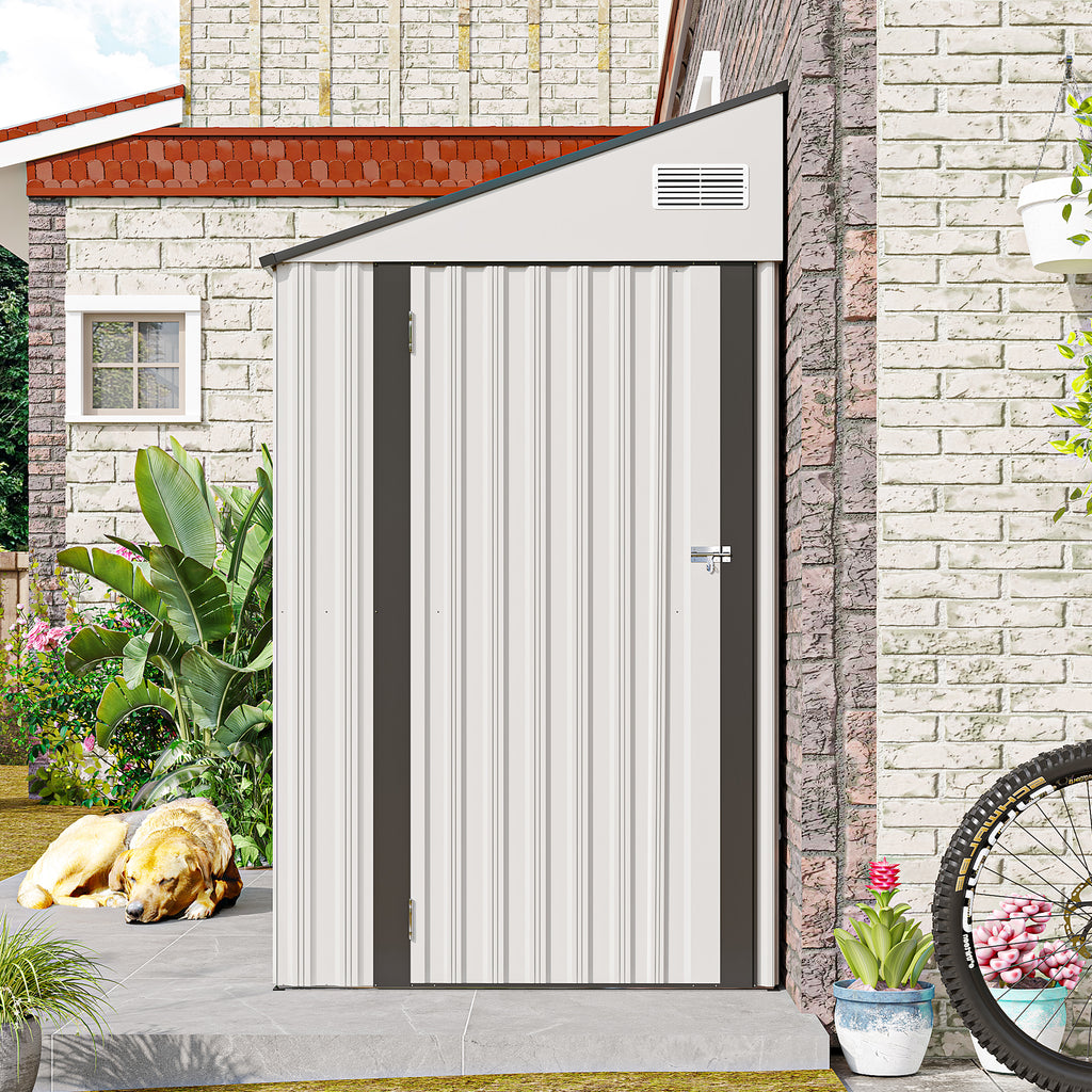 Campcraft Optional two-color storage shed, single hinge door with sloping roof, solid structural design, good ventilation, surface with protective film, and suitable for various scenarios