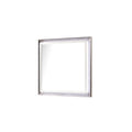 Fabio Contemporary Style Mirror Made with Diamond-Patterned Side Accents with LED Lighting and Wood in White Finish(INCLUDES ONLY MIRROR)