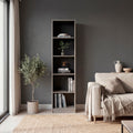 Beaver Bookcase with 5 Open Shelves, Tall Storage Bookshelf, Wenge and Positano