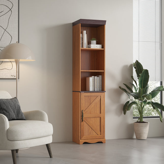 70.86'(180cm) Tall Free Combination Wood Storage Cabinet, Free-Standing Cube Cabinet with 5 Shelves, Living room Bookcase, Bedroom Display Cabinet Bookshelf, DIY Combination To Two Or More PCS Set