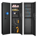53' Fingerprint Touch Panel In-Wall Safe,Hidden Wall Gun Safe for Rifles with Adjustable Shelves,Assembled Storage Multifunctional Wall Safe for Firearm and Valuables (Black-Fingerprint)
