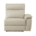Power Right Side Reclining Chair with Headrest USB Port Leather Taupe