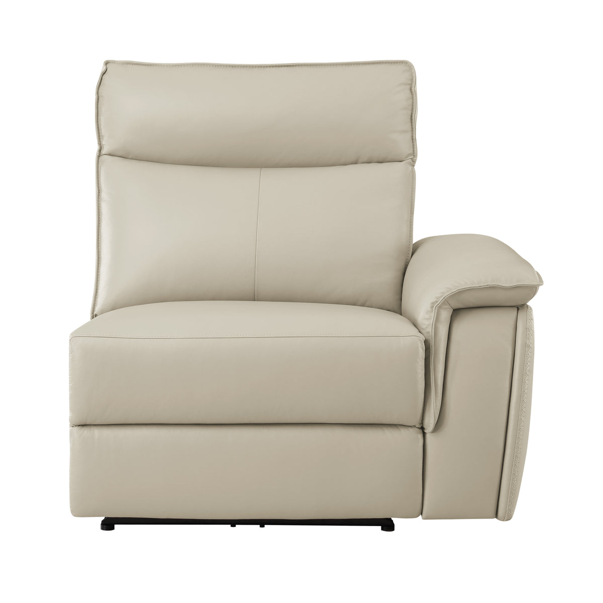 Power Right Side Reclining Chair with Headrest USB Port Leather Taupe