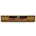 78-Inch TV Stand for TVs up to 85-inch, Media Console with Rattan Front Panels, Two Drawers and Open Shelving for Living Room,Modern Entertainment Center