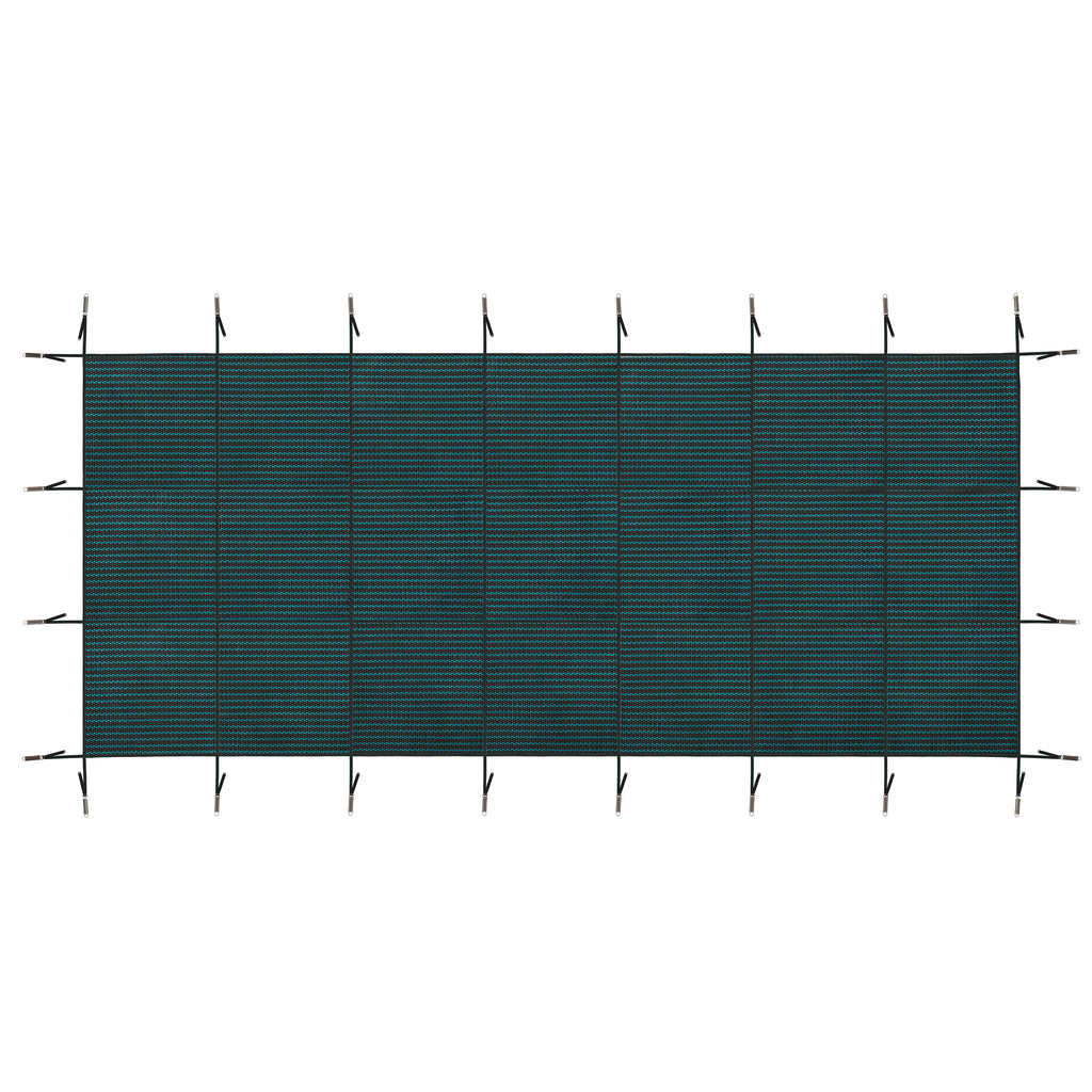 Swimming Pool Safety Cover for 18x38ft Rectangular Underground Pools, Blue Mesh, High-Strength PP Material with Triple Stitching and Complete Installation Kit