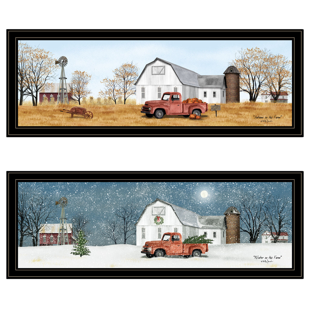'Billy Jacobs Seasonal-Autumn/Winter' 2-Piece Vignette, Black Frame