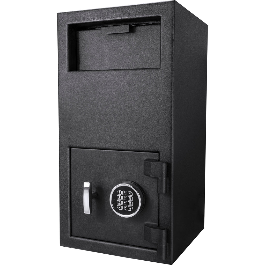 Black Steel Keypad Depository Safe with Anti-Fishing Baffles and Digital Lock, 1.72 Cu Ft
