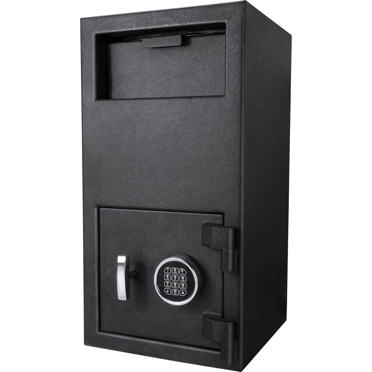Black Steel Keypad Depository Safe with Anti-Fishing Baffles and Digital Lock, 1.72 Cu Ft