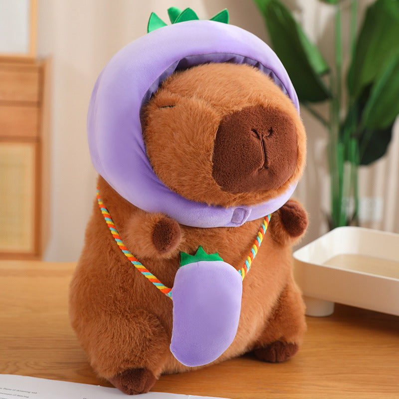 Vegetable Water Guinea Pig Doll Capabala Plush Doll Headgear Detachable