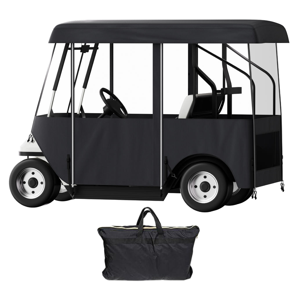 Golf Cart Enclosure 86'', 4-Person Golf Cart Cover, 4-Sided Fairway Deluxe, 300D Waterproof Driving Enclosure with Transparent Windows, Fit for 4-Seat EZGO, Club Car, Yamaha Carts