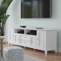 Amherst 72 inch Solid Wood TV Media Stand in White
