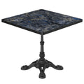 31.5' Square Outdoor Tulip Dining Table, Sintered Stone Tabletop with Luxury Faux Marble Print, Heavy Duty Cast Iron Base, Scratch & Wear Resistant, Waterproof Surface, Ideal for Indoor & Outdoor Use
