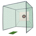 Golf Practice Net Cage 10x10x10FT with Metal Frame Hitting Net Kit Indoor Outdoor Black Green