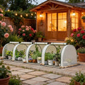 Portable Tunnel Greenhouse for Outdoor Garden, Walk-in Plant Shelter with 4 Zippered Access Doors, Waterproof UV Protection PE Cover