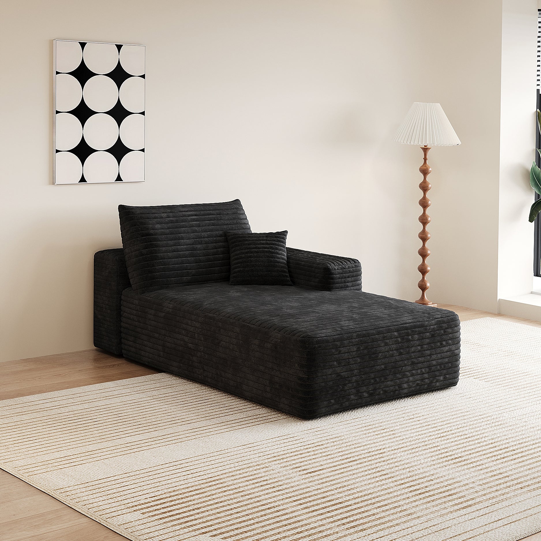 Y119-SOFA-LEFT-SLEEPER-BLACK