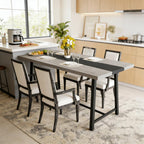 Long Dining Table with Large Tabletop and Steel Legs,Kitchen Table,for Your Home
