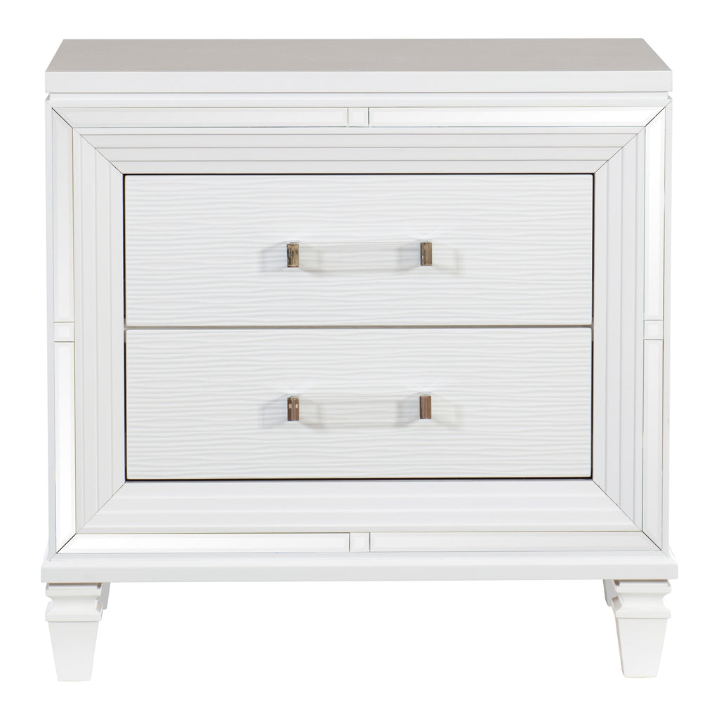 Nightstands Bedroom Engineered Wood metallic Set of 2 White