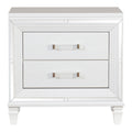 Nightstands Bedroom Engineered Wood metallic Set of 2 White