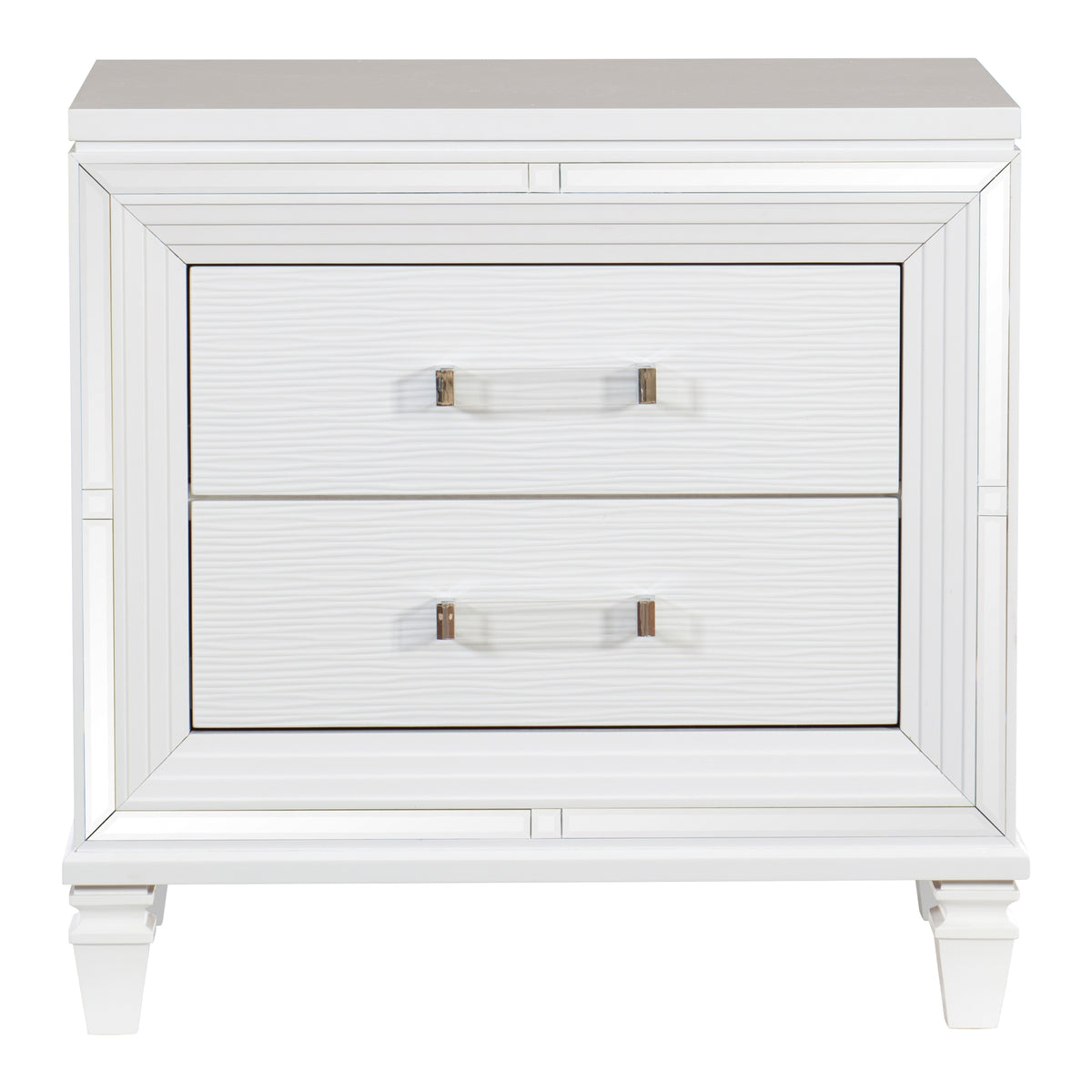 Nightstands Bedroom Engineered Wood metallic Set of 2 White