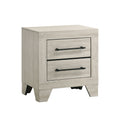 Light Gray Finish Contemporary Nightstand 1pc Metal Handles Central Glide English Dovetail Drawers Bedroom Furniture