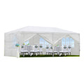 Outdoor Gazebo 10x20' Wedding Party Garden Canopy Tent with 6 Removable Sidewalls White Color Waterproof