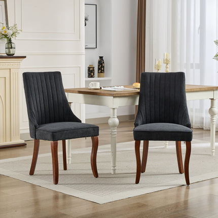 Rayon Cloth Flocking Linen Dining Chairs Channel Kitchen Dinner Chair Comfy Fabric