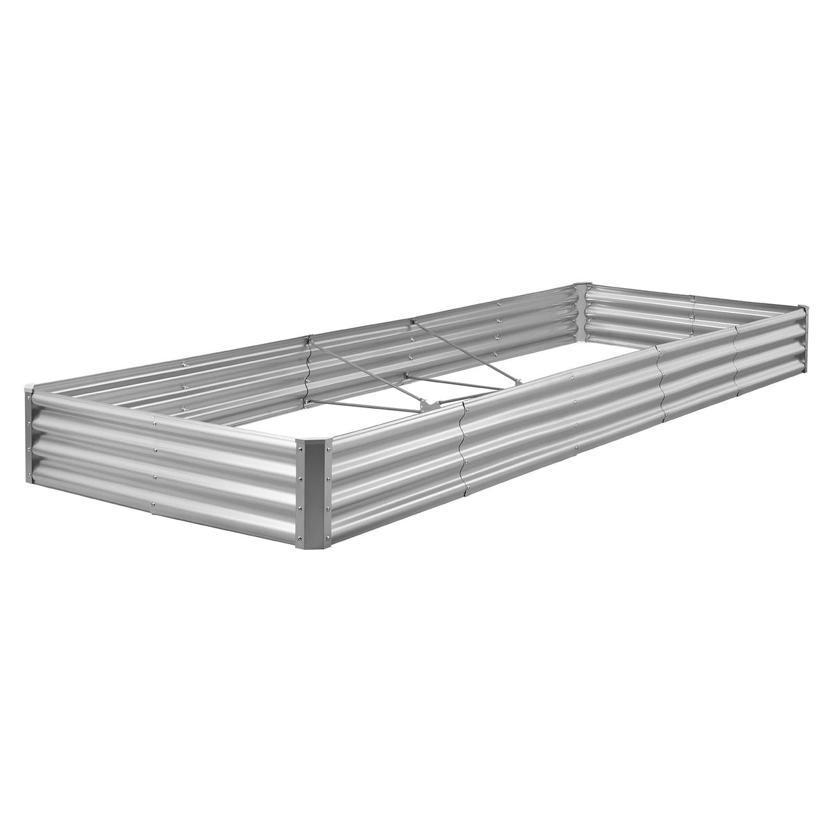 Metal Raised Garden Bed, 12 x 4 x 1 ft Outdoor Galvalume Planter Garden Box, Open Bottom Design, Large Planter Raised Bed for Growing Vegetables, Flowers, and Succulents, Galvanized Color