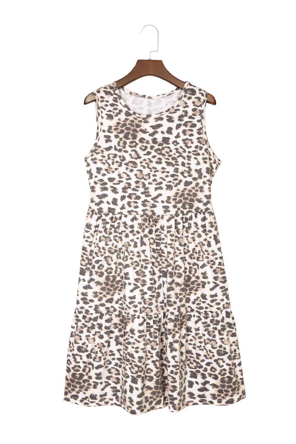 Casual Tiered Sleeveless Leopard Print Dress for Women - Eloy Royal