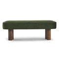 Indoor Green Fabric Dining Bench with Walnut Color Legs, 51.57'L Upholstered Seating for Kitchen, Dining Room and Living Space,250lbs Capacity