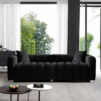 83.46 in in Premium Velvet Sofa 3-Seater Loveseat with Modern Bubble Upholstered