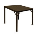 8' x 8' Lean to Gazebo, Wall Mounted Gazebos Pergola with Built in Drainage System, Galvanized Steel Roof, Hardtop Patio Shelter for Deck, Porch, Backyard and More,Brown