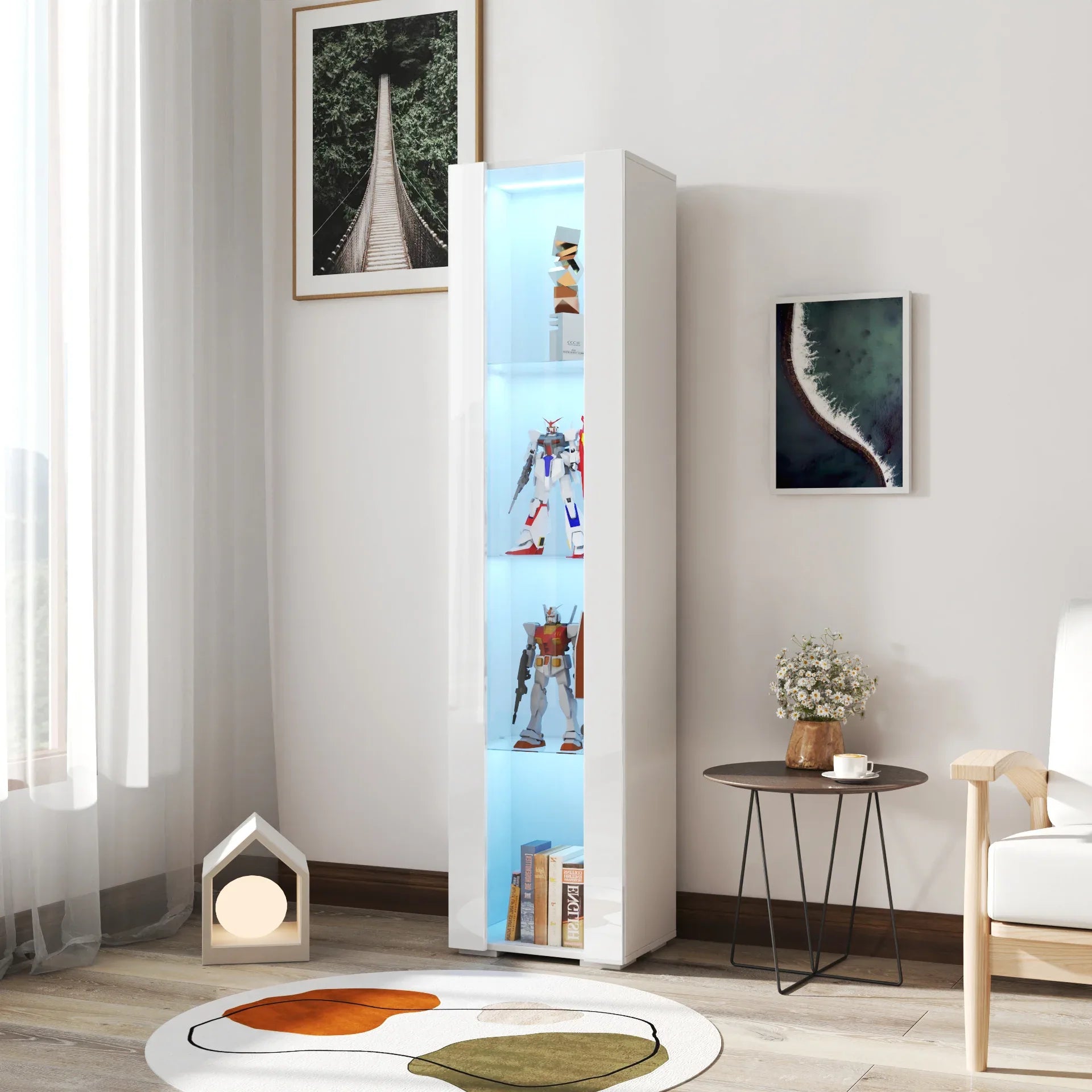 Side cabinet with aluminum strip lamp, - Eloy Royal