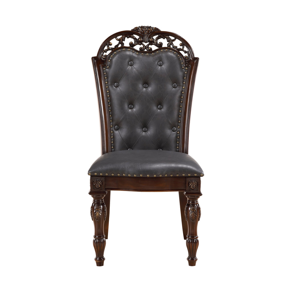 Side Chairs Dining Room Wood Veneer Set of 8 Brown