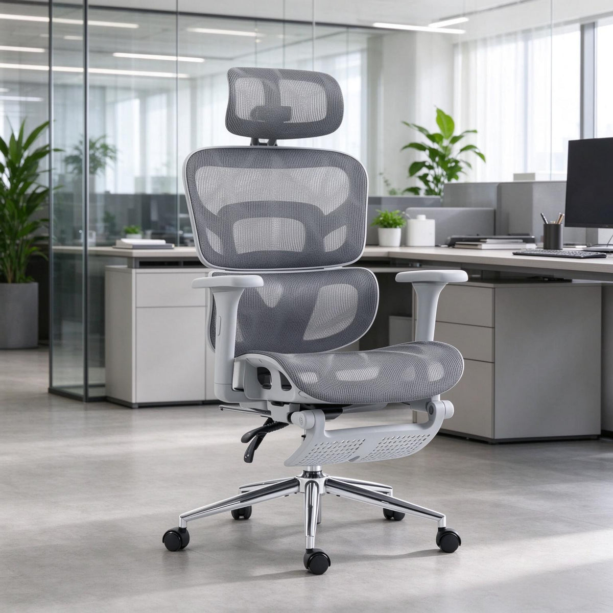 Ergonomic Mesh Office Chair with Adjustable Headrest, High Back Breathable Mesh Desk Chair, 3D Armrests & Lumbar Support, Swivel Computer Chair for Home Office(Only 1pcs Office Chair)